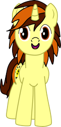 Size: 1794x3715 | Tagged: safe, artist:light bulb, derpibooru import, oc, oc only, oc:lightbulb, pony, unicorn, 2019 community collab, brony, brown eyes, brown mane, derpibooru community collaboration, lightbulb, male, original character do not steal, ponysona, simple background, smiley face, solo, stallion, transparent background, two colour hair, yellow