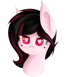 Size: 2353x2549 | Tagged: safe, artist:blocksy-art, derpibooru import, oc, oc:strip tease, pony, bust, female, heart eyes, mare, portrait, simple background, solo, transparent background, wingding eyes