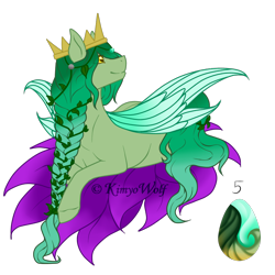 Size: 1000x1000 | Tagged: safe, artist:kimyowolf, derpibooru import, oc, oc:lotus, original species, crown, fairy pony, jewelry, male, prone, regalia, simple background, solo, transparent background