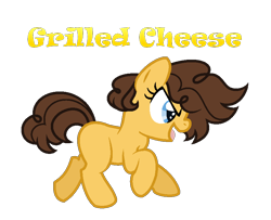 Size: 838x682 | Tagged: safe, artist:andy-hazards, derpibooru import, oc, oc only, oc:grilled cheese, earth pony, pony, base used, blank flank, female, filly, offspring, parent:cheese sandwich, parent:pinkie pie, parents:cheesepie, running, simple background, solo, transparent background