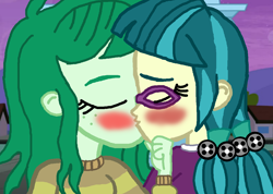 Size: 1200x852 | Tagged: safe, artist:ktd1993, derpibooru import, juniper montage, wallflower blush, better together, equestria girls, spoiler:eqg specials, female, juniblush, kissing, lesbian, shipping