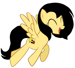 Size: 3183x2899 | Tagged: safe, derpibooru import, oc, oc only, oc:middle sensitive, pegasus, pony, eyes closed, female, happy, mare, open mouth, simple background, solo, transparent background