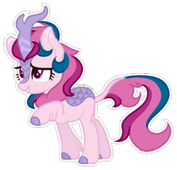 Size: 761x728 | Tagged: safe, artist:sundancedraws, derpibooru import, oc, oc:soft surprise, kirin, cloven hooves, colored hooves, female, kirin oc, raised hoof, simple background, solo, transparent background