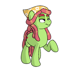 Size: 800x800 | Tagged: safe, artist:bennimarru, derpibooru import, tree hugger, earth pony, pony, female, leg lifted, mare, raised hoof, simple background, solo, transparent background