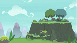 Size: 1366x768 | Tagged: safe, derpibooru import, non-compete clause, background, canyon, cliff, cloud, mountain, no pony, scenery, tree