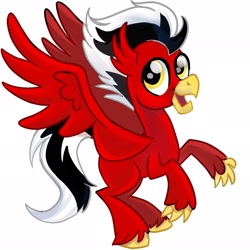 Size: 2048x2048 | Tagged: safe, artist:sophieascruggs, derpibooru import, oc, oc only, oc:roaring thunder, classical hippogriff, hippogriff, pony, male, rearing, seaquestriafest, simple background, solo, white background