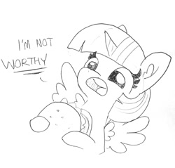 Size: 1388x1325 | Tagged: safe, artist:tjpones, derpibooru import, twilight sparkle, twilight sparkle (alicorn), alicorn, pony, black and white, burger, dialogue, ear fluff, female, food, grayscale, hoof hold, lineart, mare, monochrome, open mouth, simple background, traditional art, twilight burgkle, white background