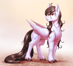 Size: 3082x2803 | Tagged: safe, artist:mykegreywolf, derpibooru import, oc, oc only, oc:tail, pegasus, pony, commission, female, freckles, looking to side, looking to the left, mare, solo, unshorn fetlocks