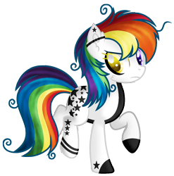 Size: 1420x1440 | Tagged: safe, artist:bloodlover2222, derpibooru import, oc, oc:faded star, earth pony, pony, colored hooves, female, heterochromia, mare, rainbow hair, simple background, solo, transparent background