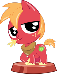 Size: 2545x3328 | Tagged: safe, artist:phucknuckl, derpibooru import, big macintosh, my little pocket ponies, cute, inkscape, ios game, looking at you, macabetes, male, pocket ponies, red, simple background, solo, stallion, transparent background, vector, yoke