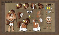 Size: 5700x3400 | Tagged: safe, artist:merienvip, derpibooru import, oc, oc:gillian, anthro, pegasus, pony, anthro with ponies, female, high res, indian, mare, reference sheet, solo, two toned wings