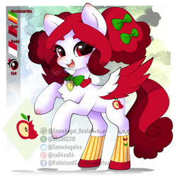 Size: 600x600 | Tagged: safe, artist:snow angel, derpibooru import, oc, oc only, pegasus, pony, bow, bowtie, female, hair bow, looking at you, mare, open mouth, rearing, smiling, solo