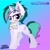 Size: 2648x2648 | Tagged: safe, artist:diego404, artist:kaleido-art, derpibooru import, oc, oc only, oc:galaxystar, pony, unicorn, female, gradient background, looking at you, mare, mouth hold, solo, trace