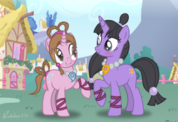 Size: 1776x1222 | Tagged: safe, artist:rainbow15s, derpibooru import, pony, ace attorney, cousins, crossover, maya fey, pearl fey, ponified