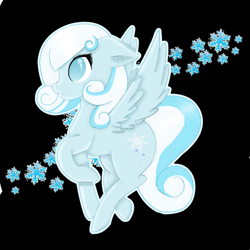 Size: 1024x1024 | Tagged: safe, artist:ether-akari, derpibooru import, oc, oc only, oc:snowdrop, pegasus, pony, cute, female, flying, solo