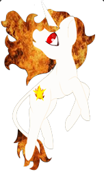 Size: 1024x1679 | Tagged: safe, artist:ether-akari, derpibooru import, oc, oc only, oc:fire star, pony, unicorn, female, fire, simple background, solo, transparent background
