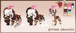 Size: 4631x2015 | Tagged: safe, artist:sugaryicecreammlp, derpibooru import, oc, oc:autumn chocolate, kirin, female, reference sheet, solo