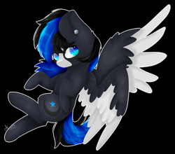 Size: 2773x2443 | Tagged: safe, artist:ether-akari, derpibooru import, oc, oc only, oc:nocturnal skies, pegasus, pony, art trade, flying, solo