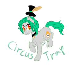 Size: 1024x884 | Tagged: safe, artist:kimyowolf, derpibooru import, oc, oc:circus trap, earth pony, pony, colt, hat, male, simple background, solo, top hat, transparent background