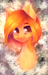 Size: 1094x1699 | Tagged: safe, artist:hikerumin, derpibooru import, oc, oc only, oc:firetale, pony, bust, female, looking at you, mare, portrait, smiling, solo, three quarter view, ych result