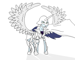 Size: 6251x4960 | Tagged: safe, derpibooru import, oc, oc only, oc:sachiel, pony, absurd resolution, armor, male, simple background, solo, spread wings, white background, wings