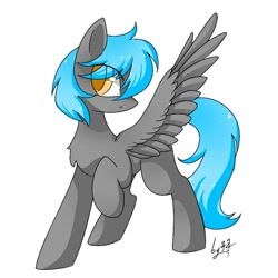 Size: 882x882 | Tagged: artist needed, safe, derpibooru import, oc, oc only, oc:lh12, pegasus, pony, cool, looking at you, looking back, looking back at you, male, signature, simple background, solo, wings