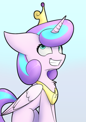 Size: 2039x2893 | Tagged: safe, artist:renderpoint, derpibooru import, princess flurry heart, alicorn, pony, female, jewelry, mare, older, older flurry heart, regalia, simple background, solo, teenage flurry heart, teenager