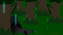 Size: 1280x720 | Tagged: safe, artist:jimmy draws, derpibooru import, oc, oc only, oc:misterious jim, rain, sad, solo, tree