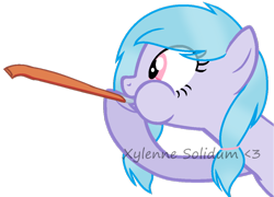 Size: 1024x737 | Tagged: safe, artist:xylenneisnotamazing, derpibooru import, oc, oc:color pastel, earth pony, pony, female, mare, party horn, simple background, solo, transparent background