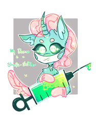 Size: 960x1280 | Tagged: safe, artist:jackytheripperart, derpibooru import, ocellus, changedling, changeling, female, gloves, rubber gloves, solo, surgical mask, syringe