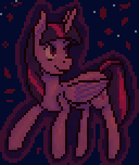 Size: 128x152 | Tagged: safe, artist:graytr, derpibooru import, twilight sparkle, twilight sparkle (alicorn), alicorn, pony, floating, magic, pixel art, stars