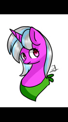 Size: 400x712 | Tagged: safe, artist:theverycreativebrony, derpibooru import, oc, oc:mrs jennies, pony, unicorn, bust, neckerchief