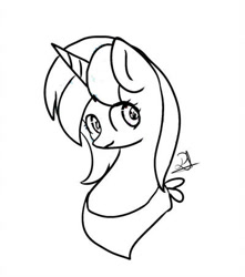 Size: 400x453 | Tagged: safe, artist:theverycreativebrony, derpibooru import, oc, oc:mrs jennies, pony, unicorn, bust, coloring page, neckerchief