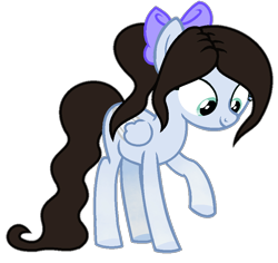 Size: 855x807 | Tagged: safe, artist:cindydreamlight, derpibooru import, oc, oc:lucy, pegasus, pony, bow, female, filly, hair bow, ponytail, simple background, solo, transparent background