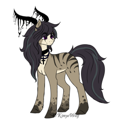 Size: 1024x1043 | Tagged: safe, artist:kimyowolf, derpibooru import, oc, oc:chriselle, earth pony, pony, female, horns, mare, simple background, solo, transparent background