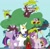 Size: 1024x1011 | Tagged: safe, artist:froggers1995, derpibooru import, prince blueblood, twilight sparkle, twilight sparkle (alicorn), alicorn, crack shipping, family, female, golden oaks library, male, offspring, parent:prince blueblood, parent:twilight sparkle, parents:twiblood, shipping, straight, twiblood