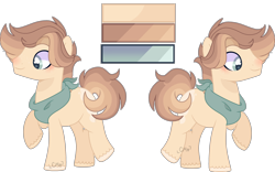 Size: 4186x2614 | Tagged: safe, artist:moon-rose-rosie, derpibooru import, oc, oc:daniel, earth pony, pony, male, offspring, parent:applejack, parent:caramel, parents:carajack, reference sheet, solo, stallion