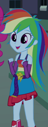 Size: 374x978 | Tagged: safe, derpibooru import, screencap, rainbow dash, equestria girls, equestria girls (movie), clothes, cropped, cute, dashabetes, dress, fall formal outfits, female, legs, skirt, sleeveless, smiling