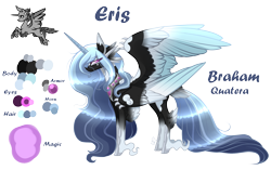 Size: 2321x1453 | Tagged: safe, artist:sugaryicecreammlp, derpibooru import, oc, oc:eris, original species, braham, female, reference sheet, solo