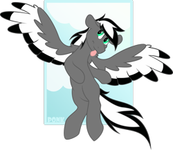 Size: 1255x1090 | Tagged: safe, artist:ponkus, derpibooru import, oc, oc only, oc:codec, pegasus, pony, cloud, colored wings, flying, green eyes, male, multicolored hair, multicolored wings, simple background, solo, stallion, transparent background, vector