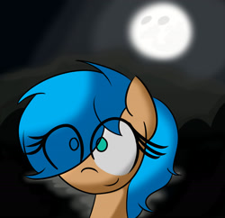 Size: 4000x3866 | Tagged: safe, artist:tecatito, derpibooru import, oc, oc:sasha, pony, bust, female, full moon, hair over one eye, moon, night, simple background, solo, transparent background, wide eyes