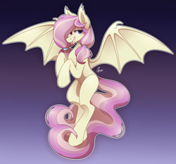 Size: 2964x2760 | Tagged: safe, artist:polymercorgi, derpibooru import, oc, bat pony, pony, female, gradient background, mare, solo