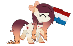 Size: 5000x3192 | Tagged: safe, artist:starflowerlight, derpibooru import, oc, oc:light flower, pony, unicorn, female, flag, mare, netherlands, simple background, solo, transparent background