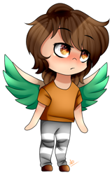 Size: 544x851 | Tagged: safe, artist:alithecat1989, derpibooru import, oc, oc:frost d. tart, human, chibi, humanized, male, solo, winged humanization, wings