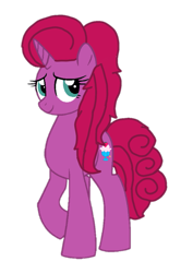 Size: 715x1080 | Tagged: safe, artist:徐詩珮, derpibooru import, oc, oc:betty pop, pony, unicorn, magical lesbian spawn, next generation, offspring, parent:glitter drops, parent:tempest shadow, parents:glittershadow, simple background, transparent background