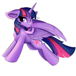 Size: 1500x1500 | Tagged: safe, artist:lunar froxy, derpibooru import, twilight sparkle, twilight sparkle (alicorn), alicorn, pony, chest fluff, eye clipping through hair, female, mare, simple background, smiling, solo, transparent background