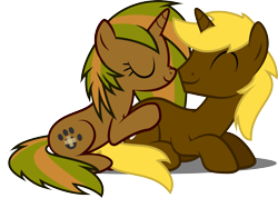 Size: 2587x1837 | Tagged: safe, artist:tsabak, derpibooru import, oc, oc only, pony, unicorn, boop, female, male, mare, noseboop, prone, simple background, stallion, transparent background, vector