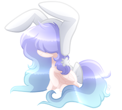 Size: 2304x2080 | Tagged: safe, artist:sugaryicecreammlp, derpibooru import, oc, oc:cotton fluff, pegasus, pony, bunny ears, female, mare, simple background, solo, transparent background