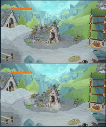 Size: 884x1060 | Tagged: safe, derpibooru import, edited screencap, screencap, a rockhoof and a hard place, collapse, comic, ladder, nickelodeon, outdoors, sauna, screencap comic, sweat lodge