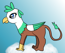 Size: 1248x1024 | Tagged: safe, artist:platinumdrop, derpibooru import, oc, oc only, griffon, solo, unnamed oc